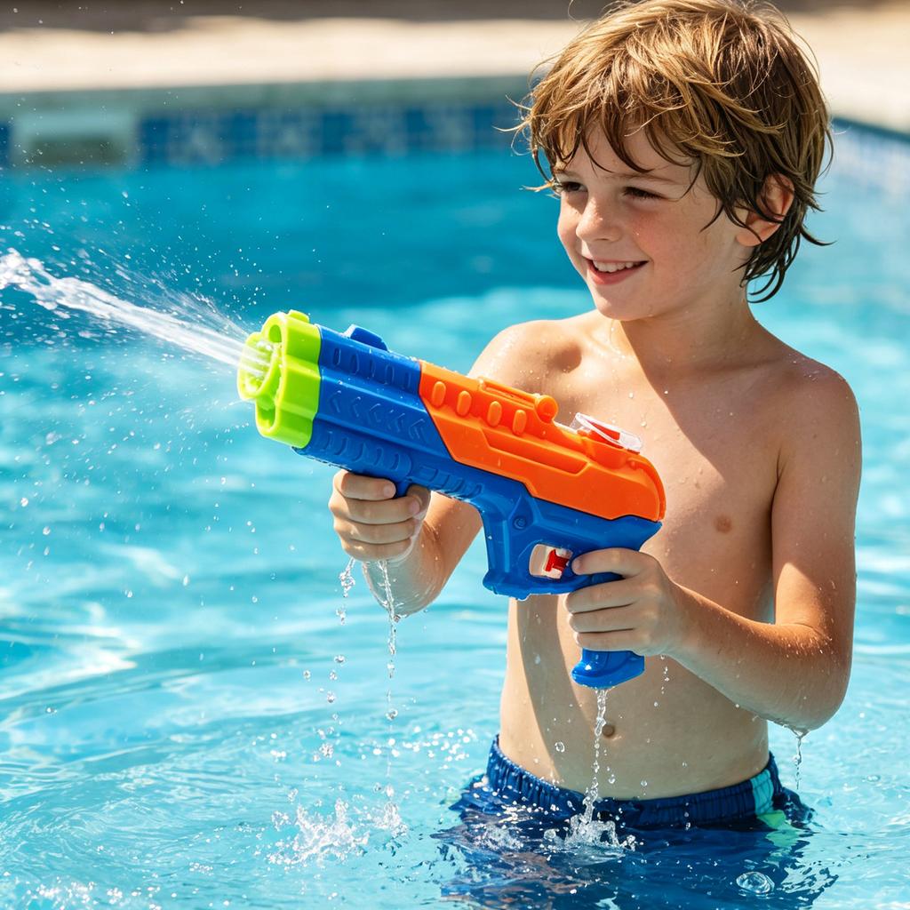 Kids Single Barrel Water Gun Summer Outdoor Splash Toy Lightweight Durable Plastic Construction Easy To Use Handle for Water Play