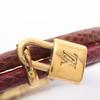 Used LOUIS VUITTON Brasserie Keep It Twice Bracelet M6672E Gold Plated Lizard skin Brown Bordeaux Gold Bordeaux Used