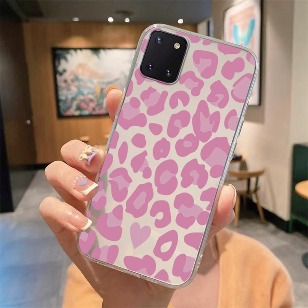 

White Leopard Butterfly Phone Case For Samsung Galaxy Note10 Lite S9 S10 S20 S21 Plus S10e Transparent Clear Shockproof Cover Samsung Note 10