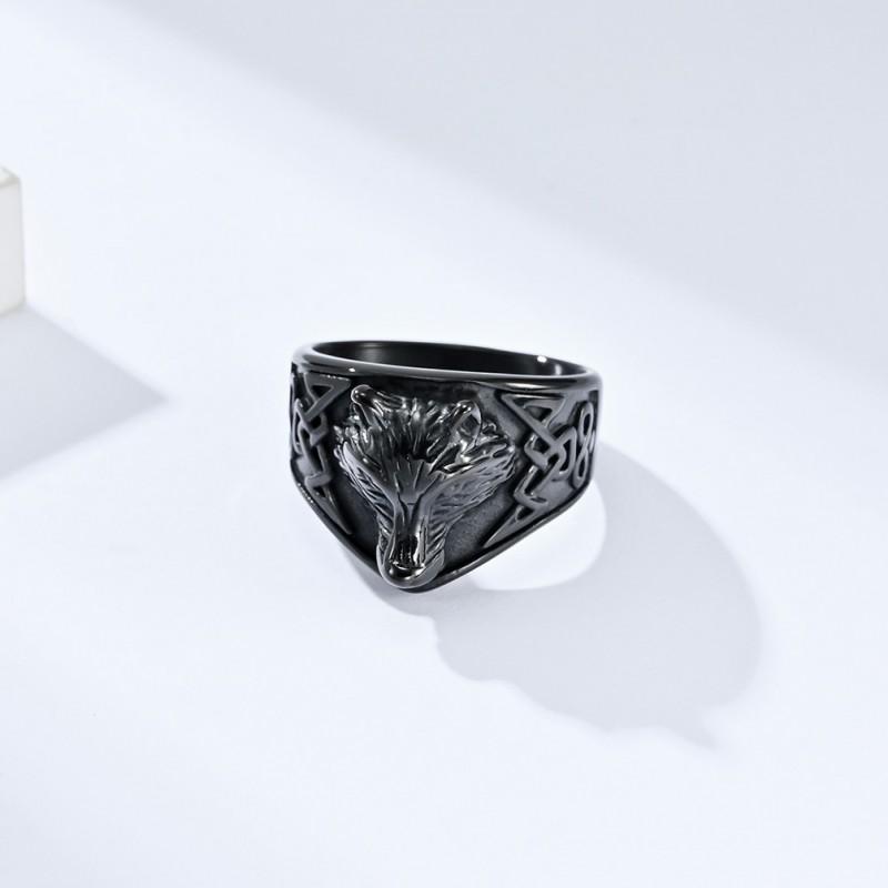 Celtic Wolf Ring Men Women Adjustable Open Band Vintage Nordic Retro Animal Jewelry