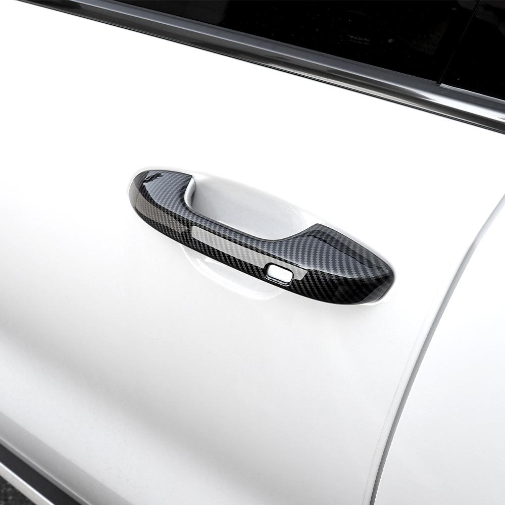 Car Exterior Accessories Touch/Button Style Carbon Fibre Gloss Black Exterior Door Handle Trim For Kia Sorento MQ4 2021-2026
