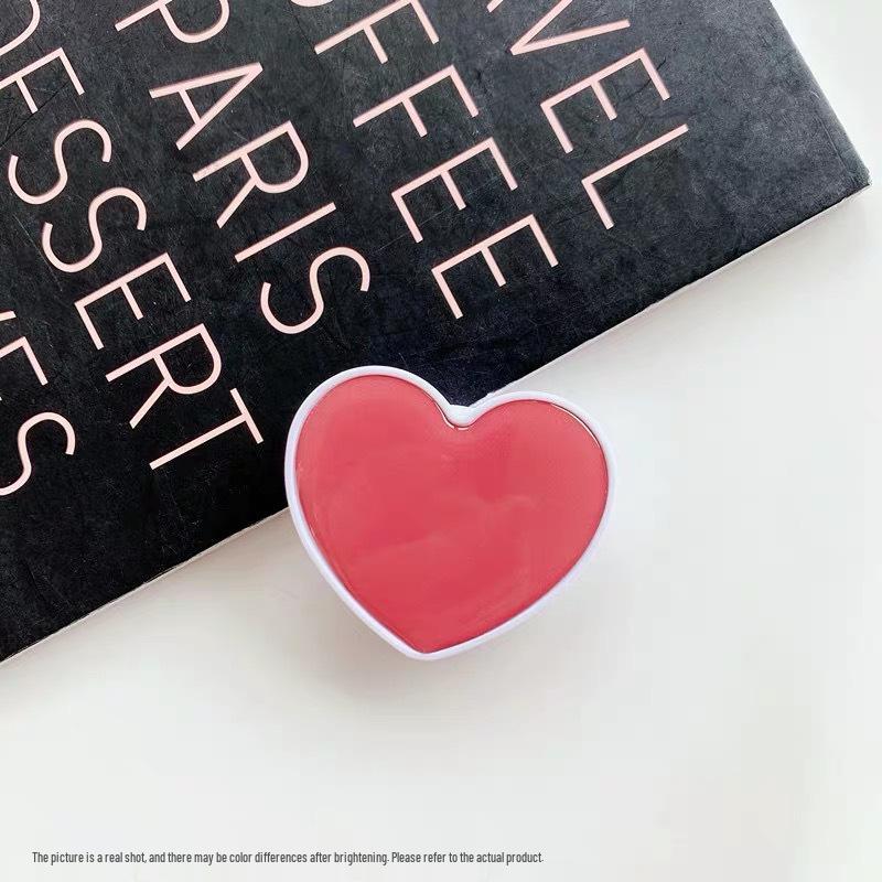Airbag Heart-Shaped Retractable Phone Holder - Creative Solid Color Gift with Logo