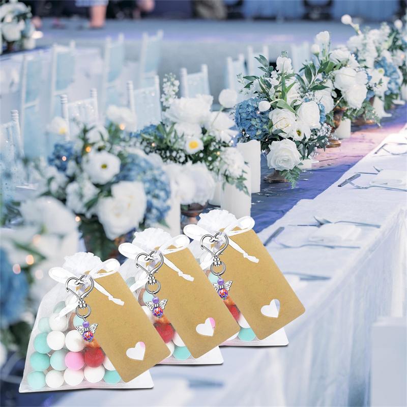 

25 Guardian Angel Pendants, Wedding Favours, Guardian Angel With Organza Bag, Kraft Paper Pendant For Wedding, Christening