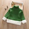 Boys and Girls Sweaters Plus Velvet and Thick Korean Style Knitted Fir Base Shirt Baby Children Round Neck High Collar Warm Sweater