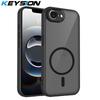 KEYSION Magnetic Phone Case for for iPhone 17e 16e Silicone+PC Matte Translucent Clear Shockproof Cover for iPhone 16e 17e 2026