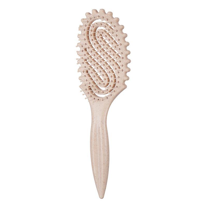 Hollow Massage Bounce Comb with Boar Bristles for Fluffy Curly Styling