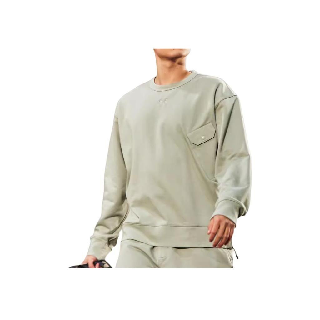 Under Armour L4L Elevated Solid Fleece Crew Sweatshirt Men Sweatshirt Dusty-Pink Gray 1387975-273