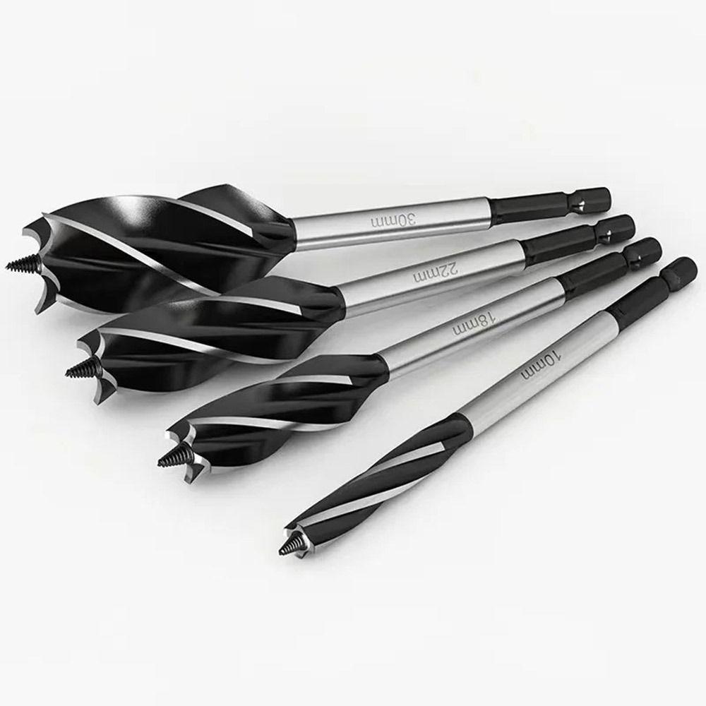 with Hex Shank Twist Drill Bit Set Four-slot Wood Fast Cut Auger Auger Drill Bit  Woodworking