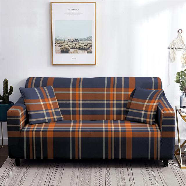 1 /2 /3 /4 Seater Plaid Sofa Cover Dust -Proof Stretch Sofa Slipcover For Living Room L Shape Sofa Protector Anti -Fouling Home Decor