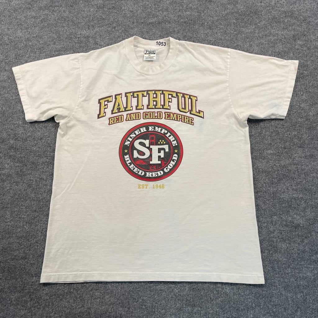 Vintage 90s San-Francisco Shirt XL 24x29 Faithful Red And Gold Empire