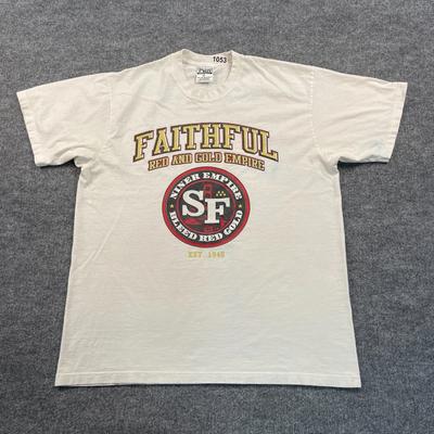 Vintage 90s San-Francisco Shirt XL 24x29 Faithful Red And Gold Empire