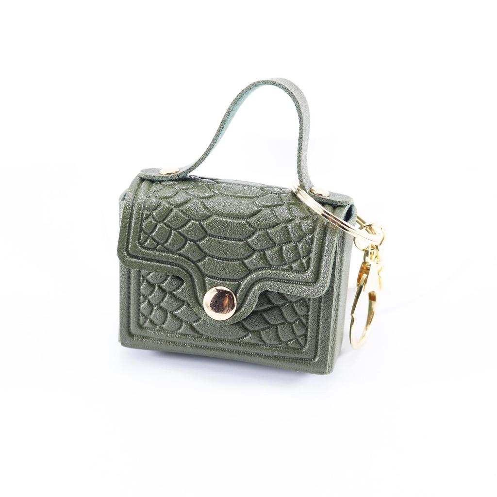 Crocodile Pattern Mini Square Bag Keychain, Coin Purse & Jewelry Accessory. Perfect for Cross-border Streaming or Wedding Gifts.