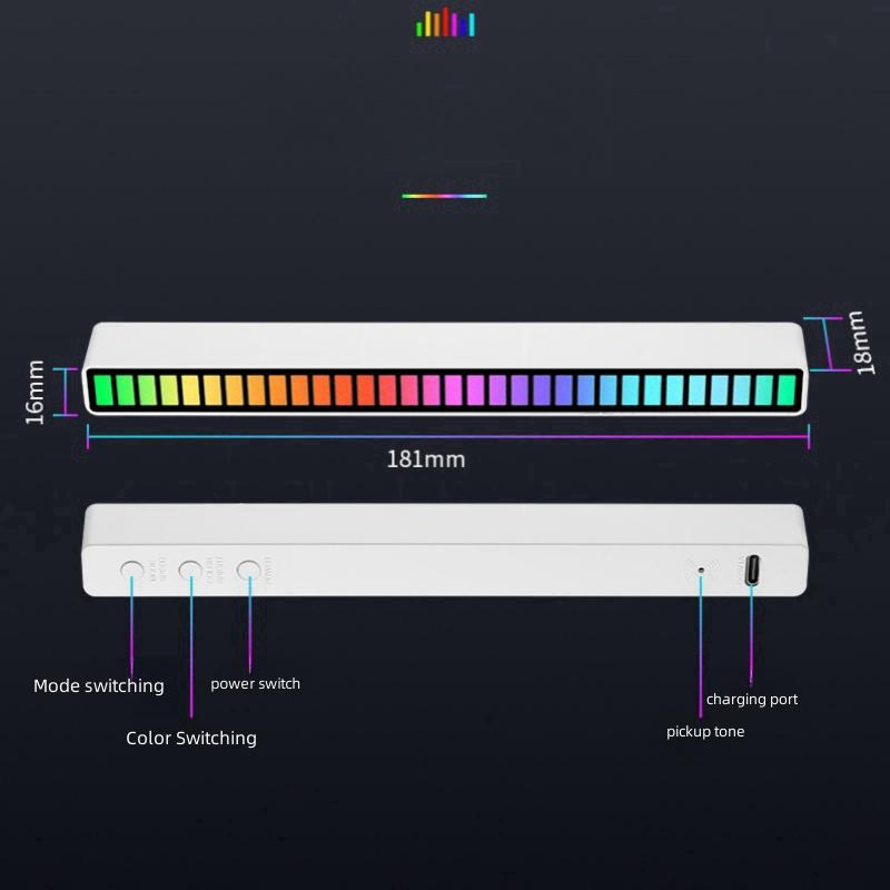 Car RGB Sound Control Synchronized Rhythm Light Net Red Colorful Music Ambient Light Car Desktop Sensor Creative Led Pickup Ligh