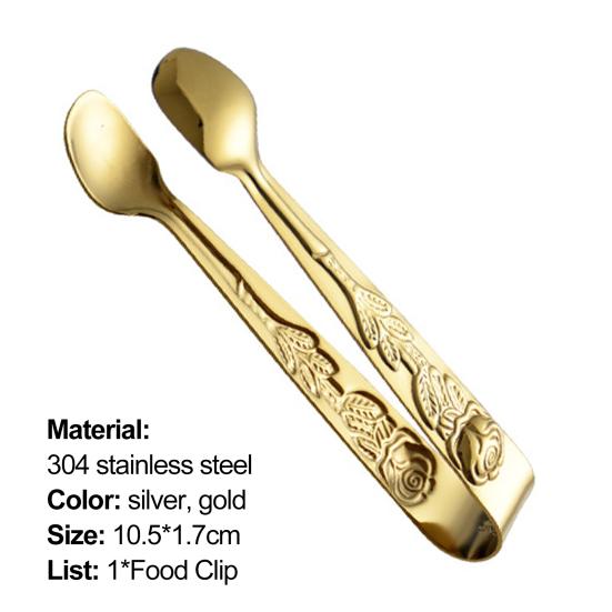 Food Clip Heat-resistant Wide Application Stainless Steel Retro Style Wear-resistant Ice Clip Kitchen