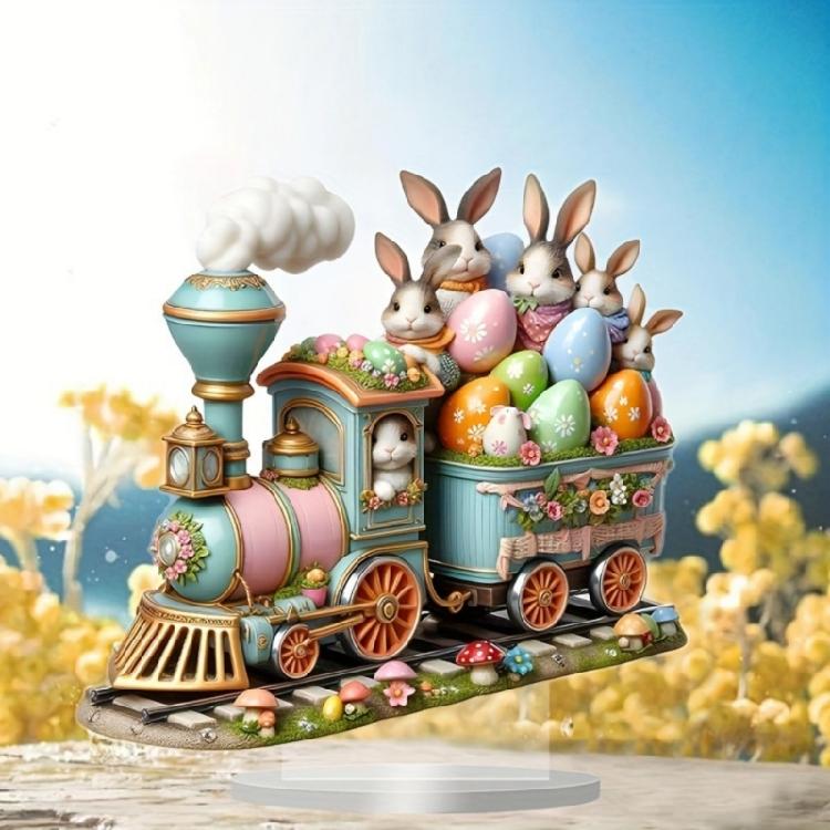 Bunnies Figurines Easters Decoration Table Centerpieces Acrylic Easters Eggs Rabbit Statue Rabbit Sculpture Home Decors