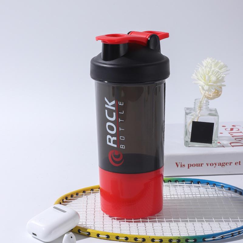 Double Layer Shaker Bottle with Powder Compartment for Smoothies, Water, and Protein