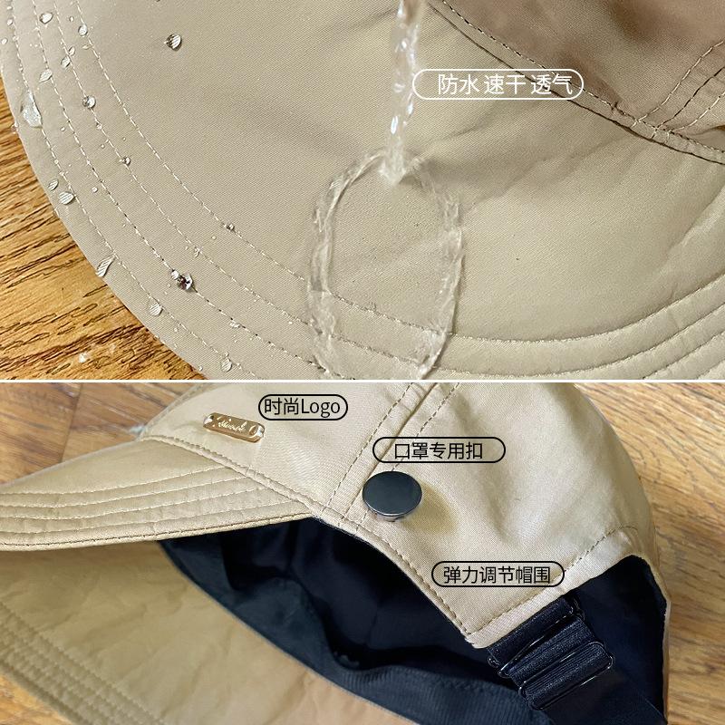 Hat Women'S Spring Summer Uv Protection Sun Hat Big Brim Face Cover Quick Drying Peaked Hat Cycling Sun Protection Sun Hat