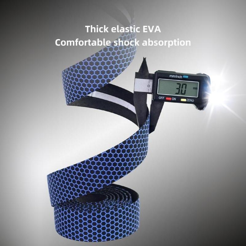 2 Rolls Bike Handlebar Tape Honeycomb Texture Non Slip Breathable Shock Absorbing For Road Mountain Cycling Rides