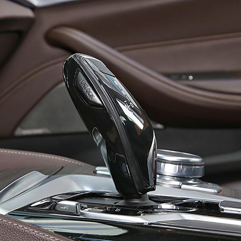 Car Carbon Fiber Gear Shift Handle Sleeve Button Cover Decorative Sticker Trim For BMW G30 G32 G11 X3 G01 X4 G02 Car