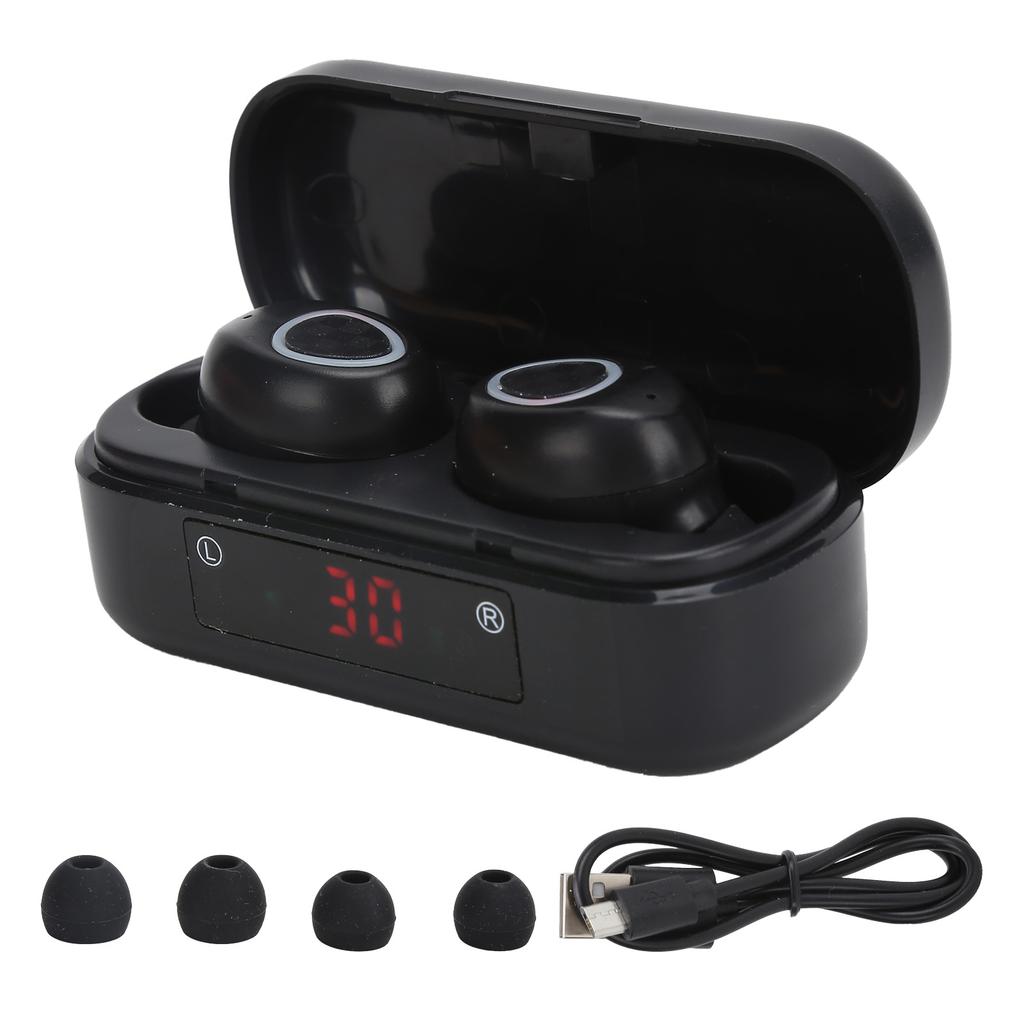 V7 Wireless Bluetooth 5.0 Headset Stereo 8D HiFi Sound Earbuds with Charging Compartment