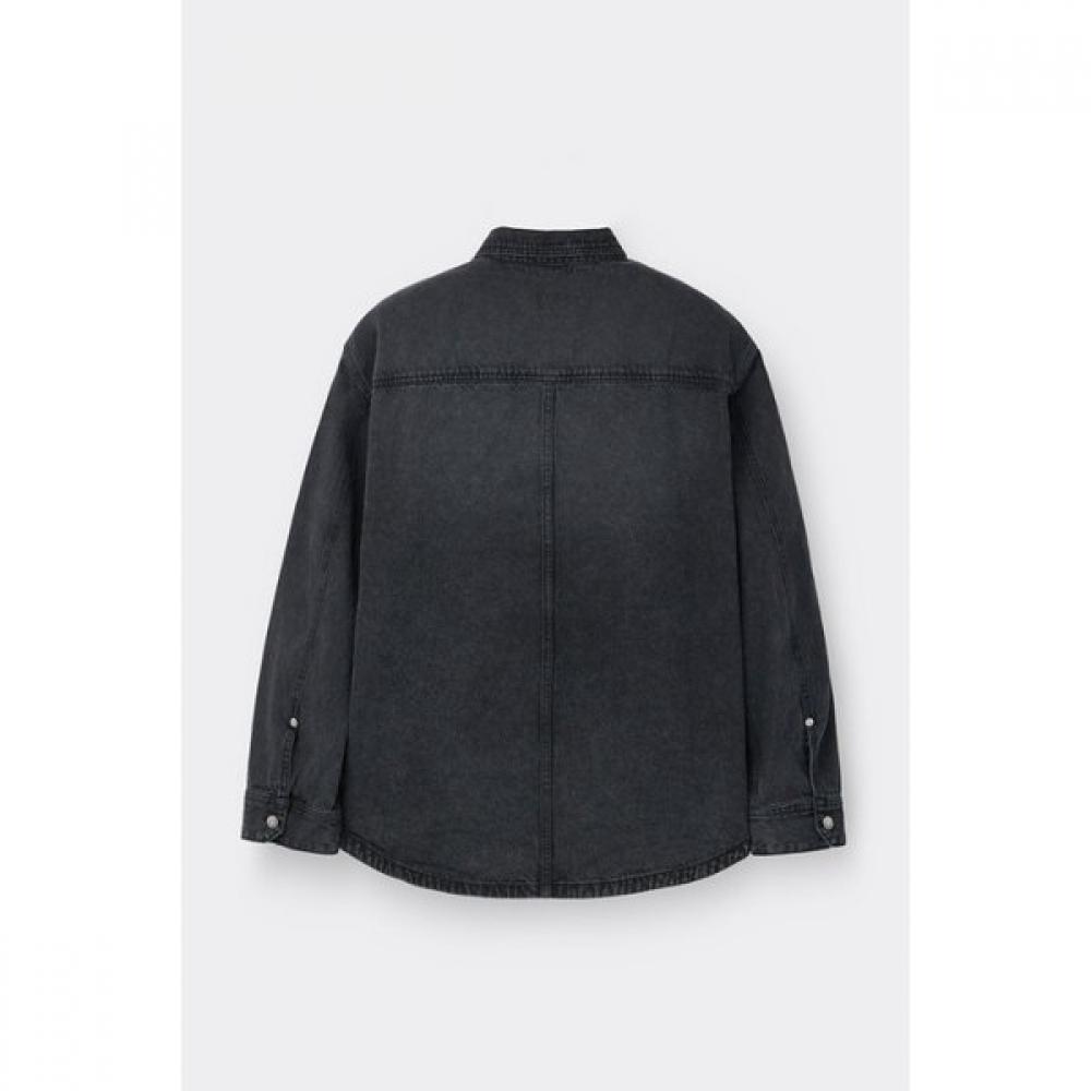 Customellow Oversized Fit Denim Shirt Black C9sam26211bkx