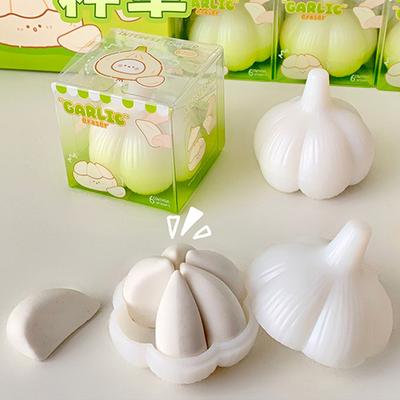 Gomma da cancellare in gomma a forma di aglio Kawaii, Gomma da cancellare divertente e creativa, Gomme da cancellare per scrivere e disegnare, Cancelleria per ufficio, Cancelleria per studenti, Regali