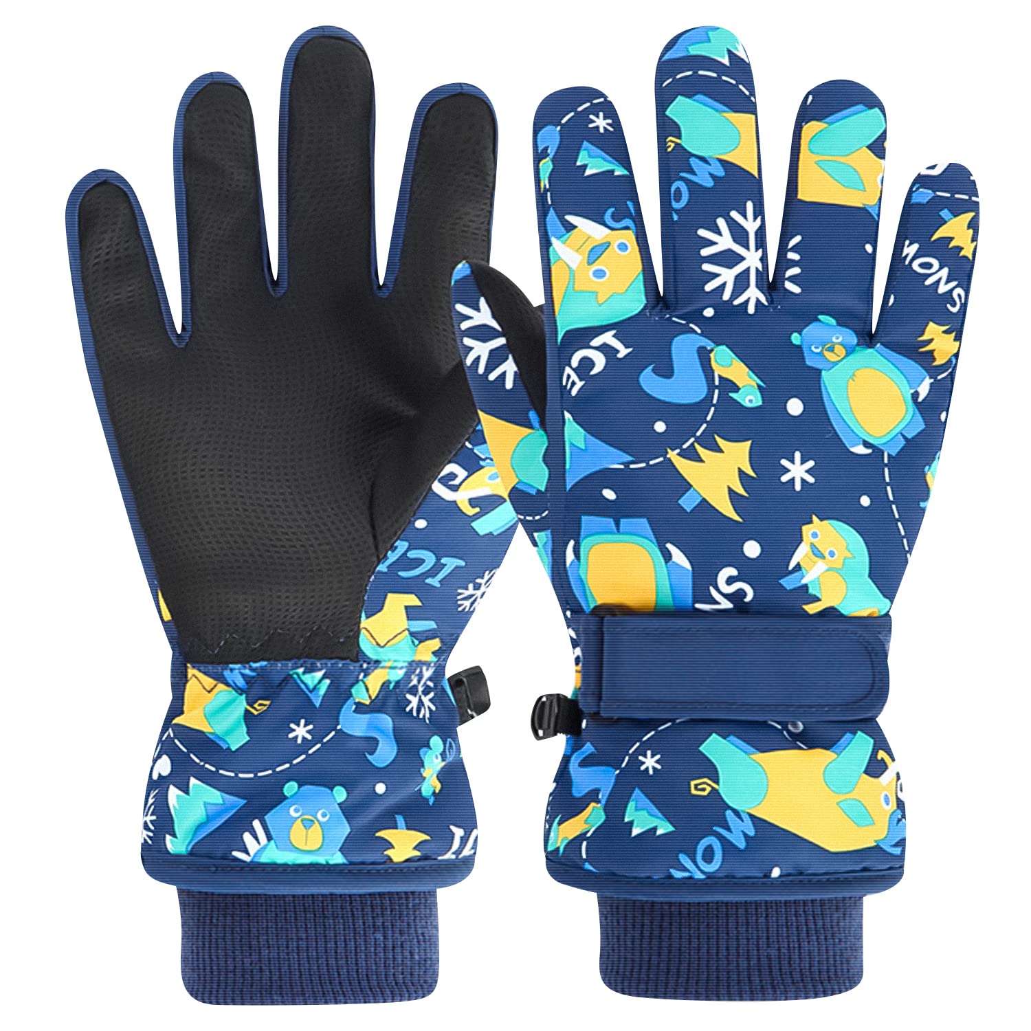 

Зимние лыжные водонепроницаемые и с и водонепроницаемые ветрозащитные и флисовые и потери Идеально подходят для снежков и зимней активности на открытом воздухе Детские варежки, Теплые, 5-слойные