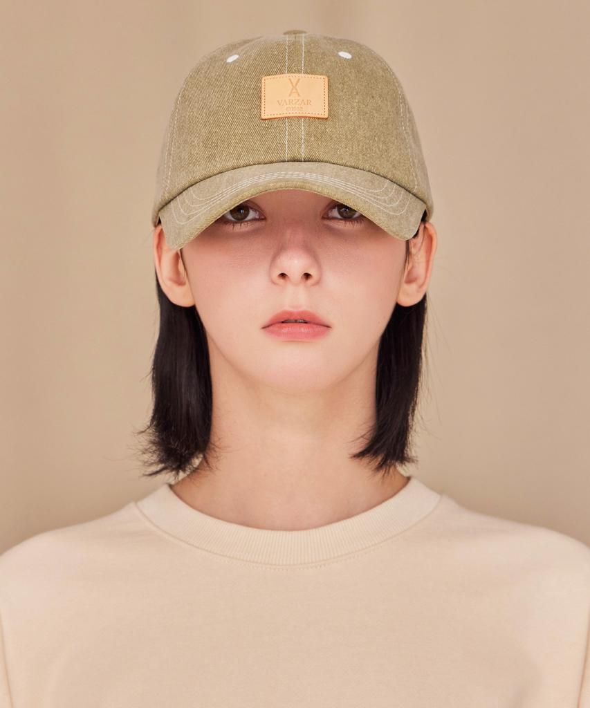 Bajal Va Square Pigment Label Ball Cap Deep Green