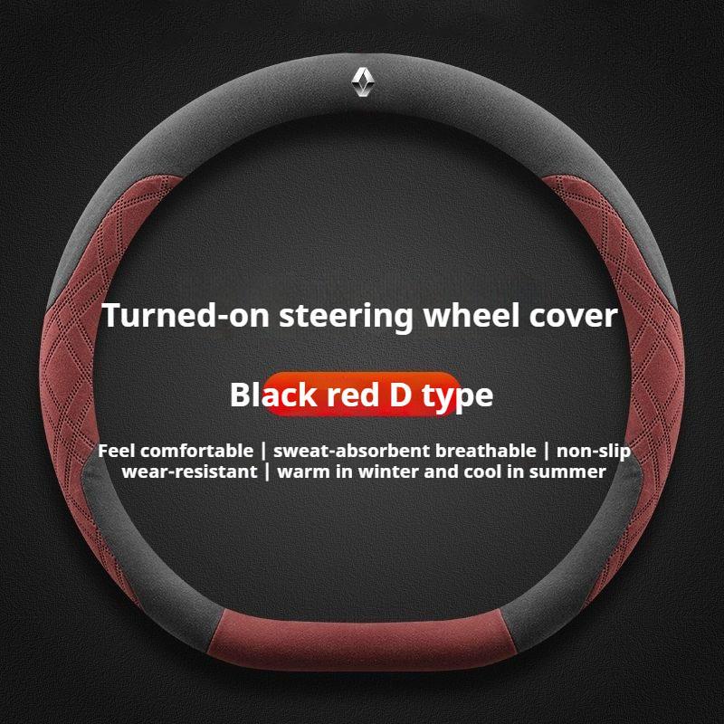 2026 Caliente Para Renault Pegatinas Interiores Cubierta de Volante de Gamuza para Coche 38cm Antideslizante Para Renault Sandero Duster Clio RS Captur Au