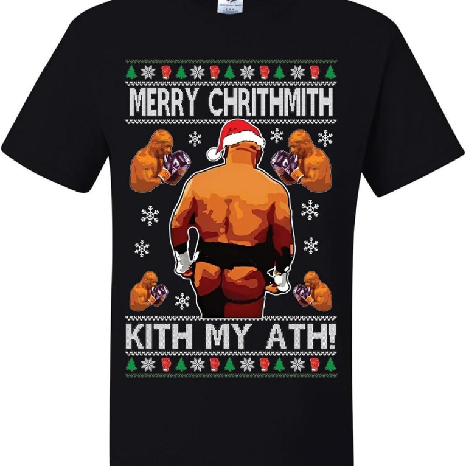 С Рождеством, поцелуй мою задницу, смешные уродливые рождественские футболки S