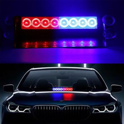 8 Led Car Police Lights Strobe Light For 12V Emergency Signal Lamps Light Auto Truck Flashing Windshield Flashwarning Light