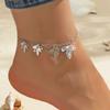 Premium Copper Zircon Accessories Round Beads, Leaves, Fringed Feet, Double-Layer Anklets, Beach Wind Suit, Anklets For Women
