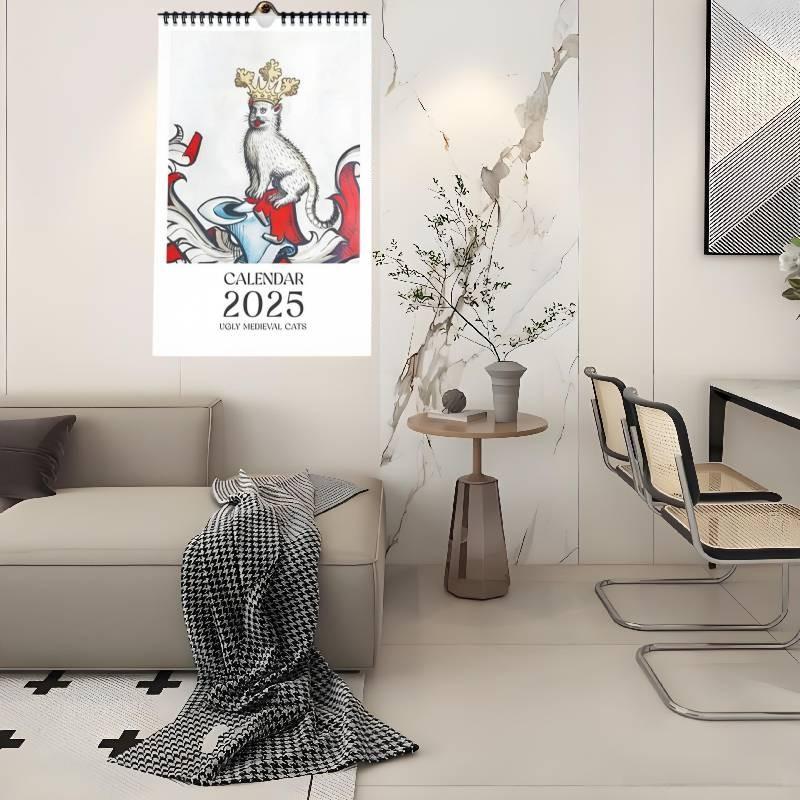 Medieval 2025 Ugly Cats Calendar Calendary Ornament Christmas Garnish Pendant