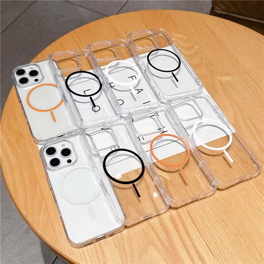 Magnetic Phone Case for iPhone 11 12 14 16 Pro 16 15 14 13 12 Pro Max 16e 13 14 11 High Quality Transparent Shockproof Shell