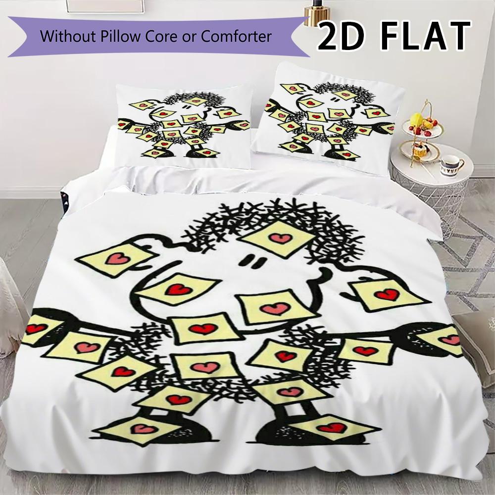Sheepworld Pattern Bedding Uilt Set Uilt Cover Pillowcase Home Decoration Birthday Gift (1 * Duvet Cover + 2 * Pillowcase Without Core)