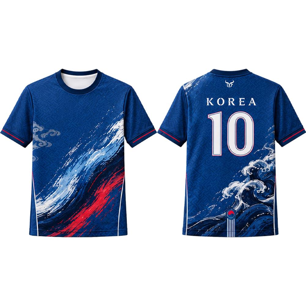 Korejský Vintage Fotbalový Dres s Potiskem Oblaků Pánský Prodyšný a Rychleschnoucí Letní Venkovní Sportovní Tričko Unisex Kulatý Výstřih Ležérní Top