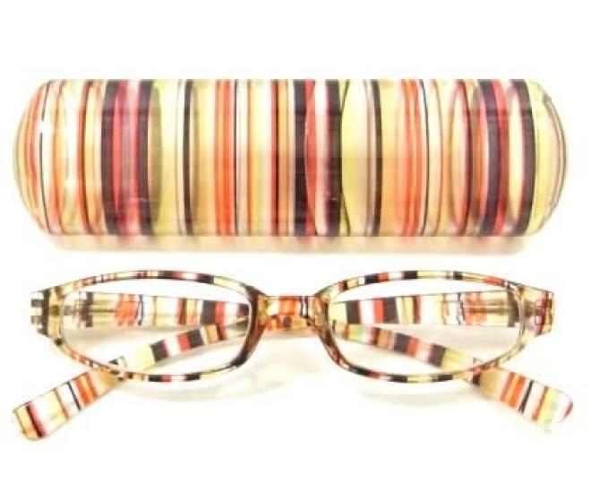 

Bayline Reading Glasses 15712M Includes Matching Hard Case Unisex Stylish (Reading Glasses) / (+2.50 Power, Multi-Stripe) / / /