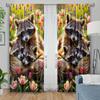 Süßes Waschbär- und Tulpenmuster Druck Vorhänge Verdunkelnde Fenstergardinen für Heimdekoration, Stangentasche Verdunkelungsvorhänge Schlafzimmer