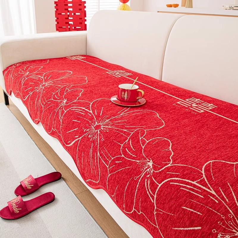 Wedding Sofa Cushion Irregular Four-Season Universal Non-Slip New Wedding Red Special-Shaped Sofa Cover