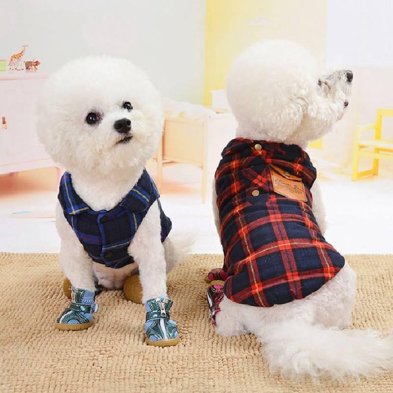 Rutschfeste Robuste Sohle Hundeschuhe Für Pudel Und Teddyhunde Warm Und Gemütlich In Rosarot Und Blau