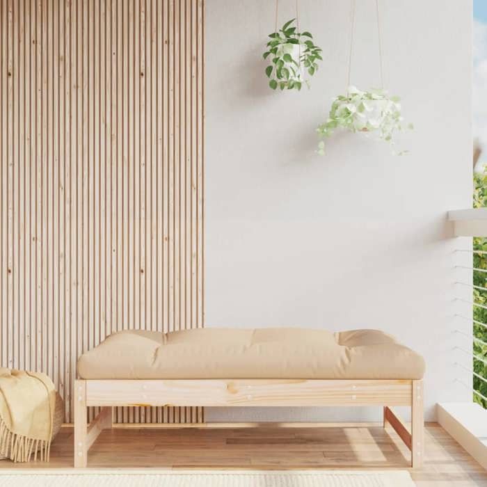 VidaXL Repose-pied de Jardin, Siège avec Cadre en Bois, Table Basse, Tabouret de Terrasse Patio Balcon Extérieur, Bois de 825709