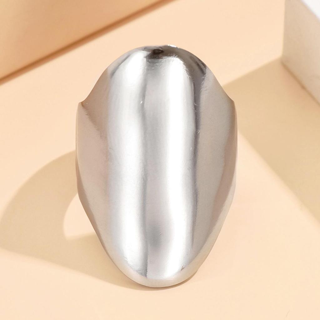 Retro Geometric Wide Band Stainless Steel Adjustable Ring