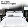 Luxuriöses 600TC Baumwollsatin Bettwäsche-Set 4-teilig Hotelqualität Weiß Bettbezug Laken Kissenbezüge für Schlafzimmer Queen