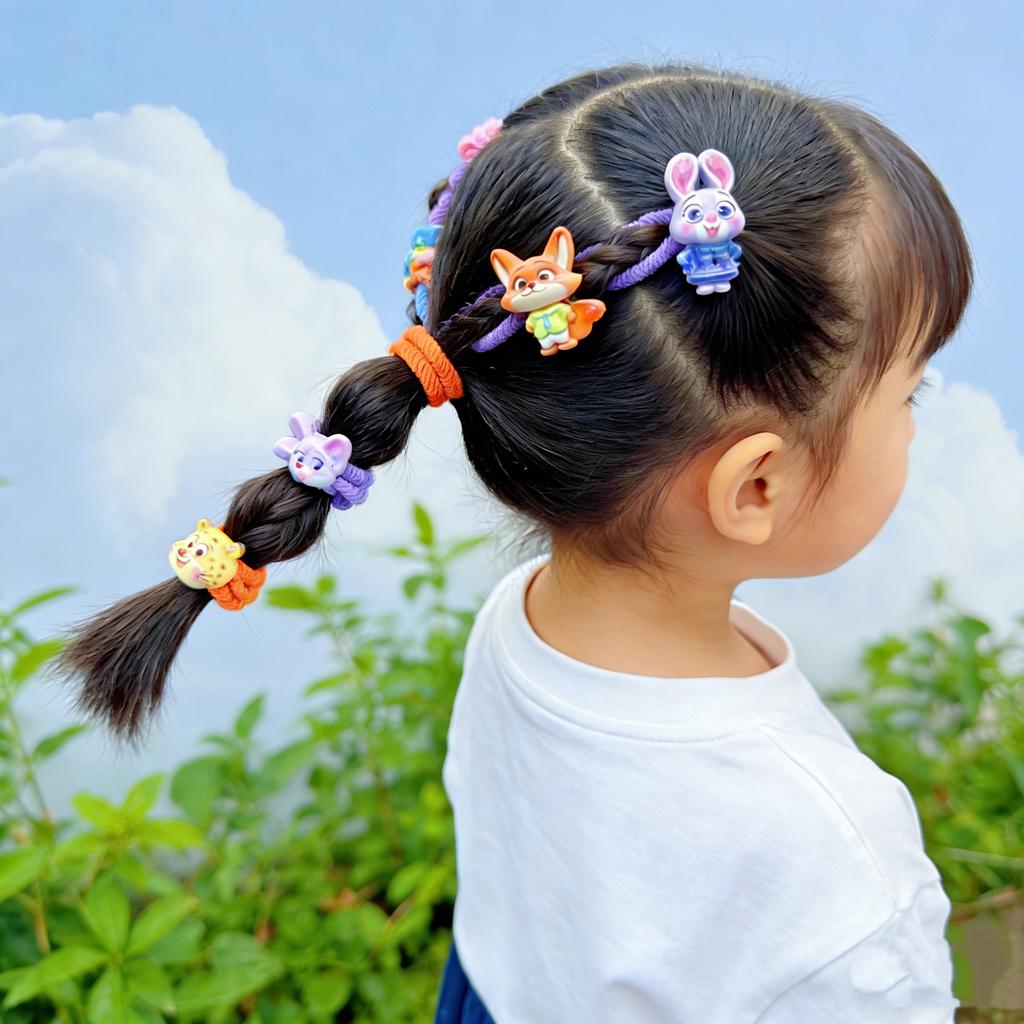 10pcs Disney Zootopia Cute Cartoon Rabbit Officer Headband - Elastic Headband, Daily Use Hair Accessories for Kids and Girls