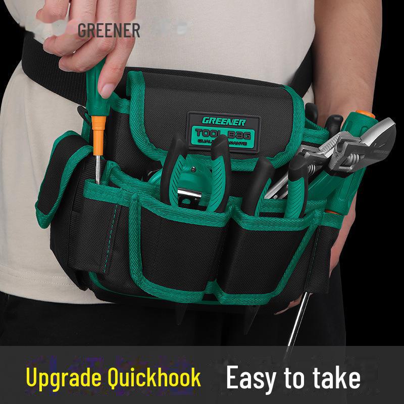 Green Forest Multi-Function Electrician Tool Bag: Wear-Resistant, Dual-Purpose Crossbody & Waist Bag for Wallpaper Repair