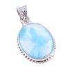 Natural Republic Larimar Edelstein 925 Massiv Sterlingsilber Anhänger 1,50'' q4Q61