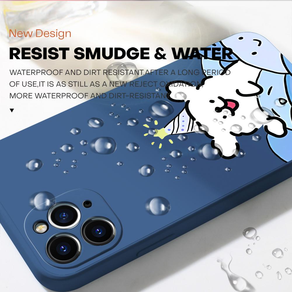 Cute Puppy In A Hat Phone Case for iPhone 15 14 13 12 11 Samsung Galaxy A12 A52 S24 S23 Xiaomi POCO Redmi Soft Square Liquid Silicone Cover Casing