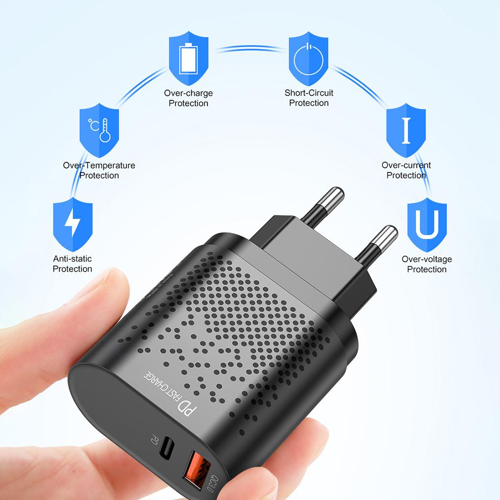 20W QC 3\.0 Dual USB Fast Charger Support Fast Charge Portable USB Type\-C Charger QC 3\.0 For for