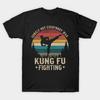 Asian Size Men Black Print T-shirt Surely Not Everybody Was Kung Fu Fighting No-Cut Print Cotton Tshirt