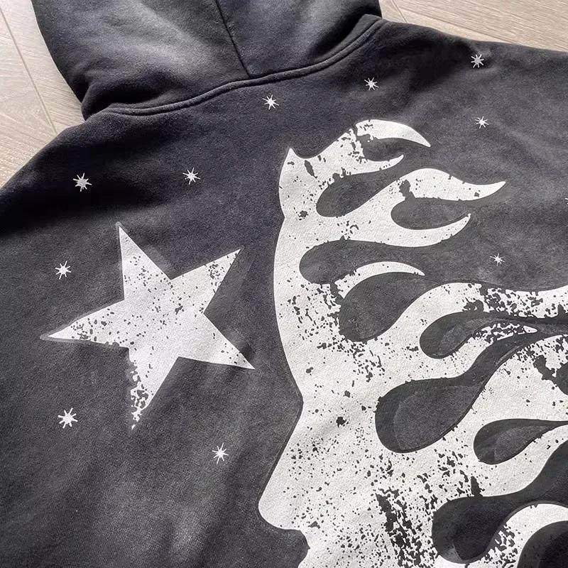 Flare Black Flame Broke Hoodie